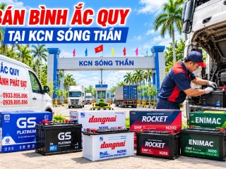 Bán bình ắc quy tại KCN Sóng Thần