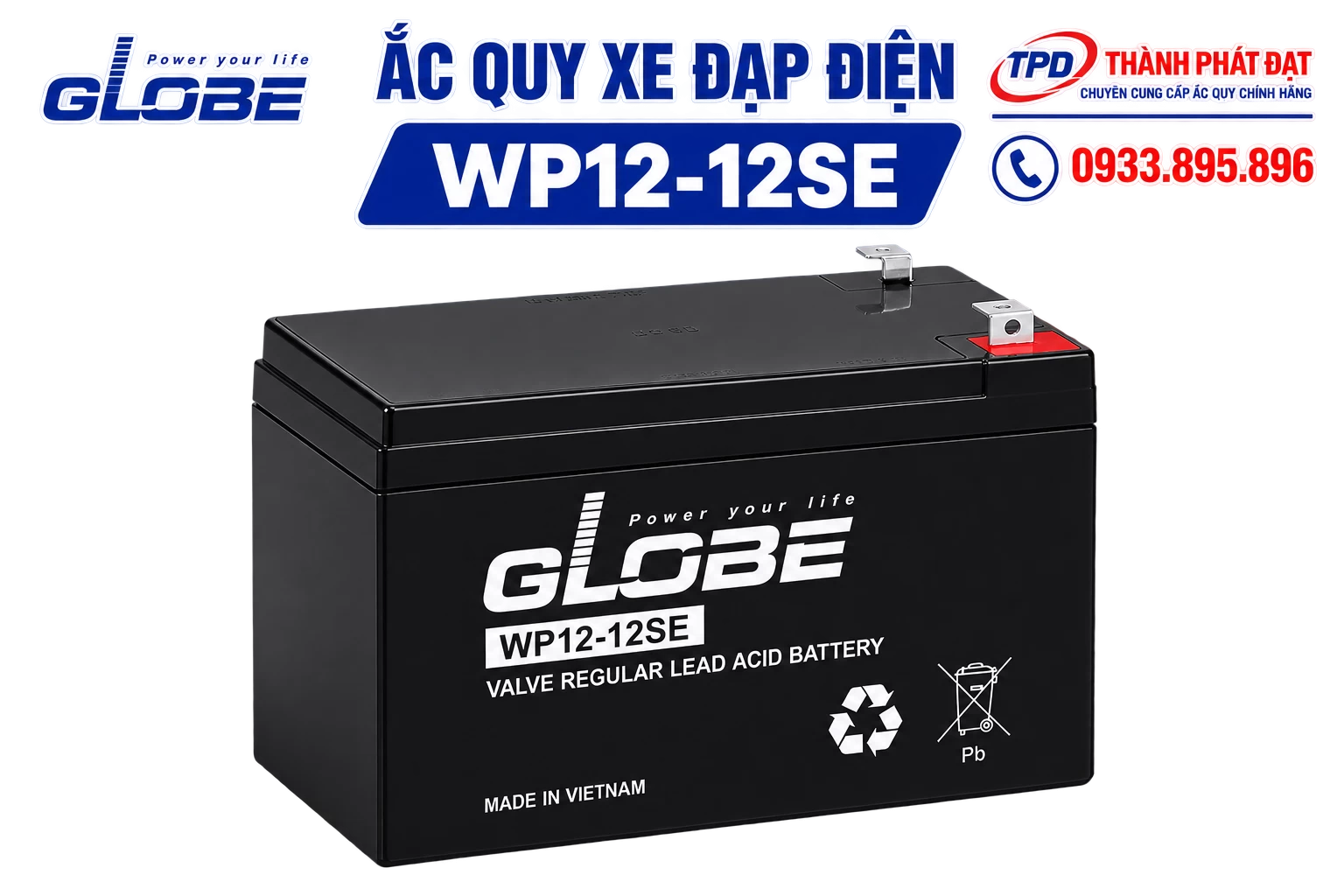 ẮC QUY GLOBE 12V-12Ah (WP12-12SE)