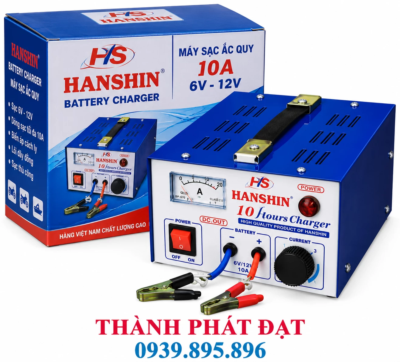 Máy Sạc Ắc Quy HANSHIN 10A LÕI DÂY ĐỒNG