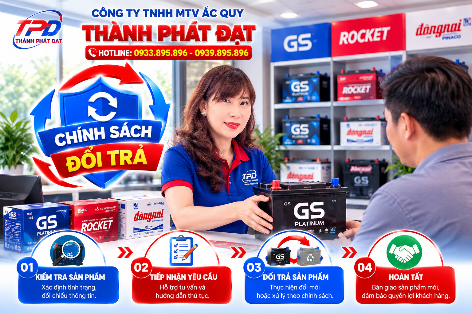 chính sách đổi trả ắc quy