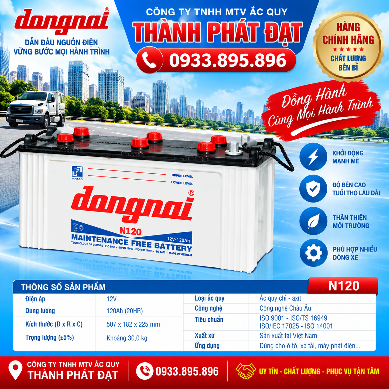 ắc quy đồng nai n120 120ah