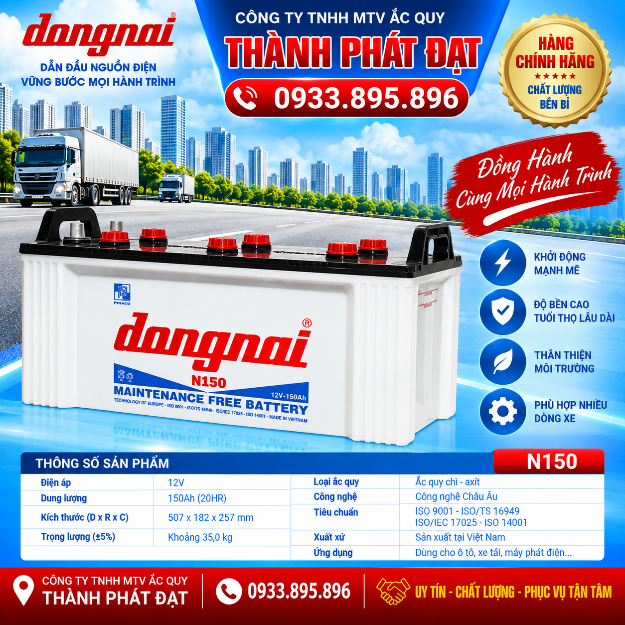 ắc quy đồng nai n150 150ah