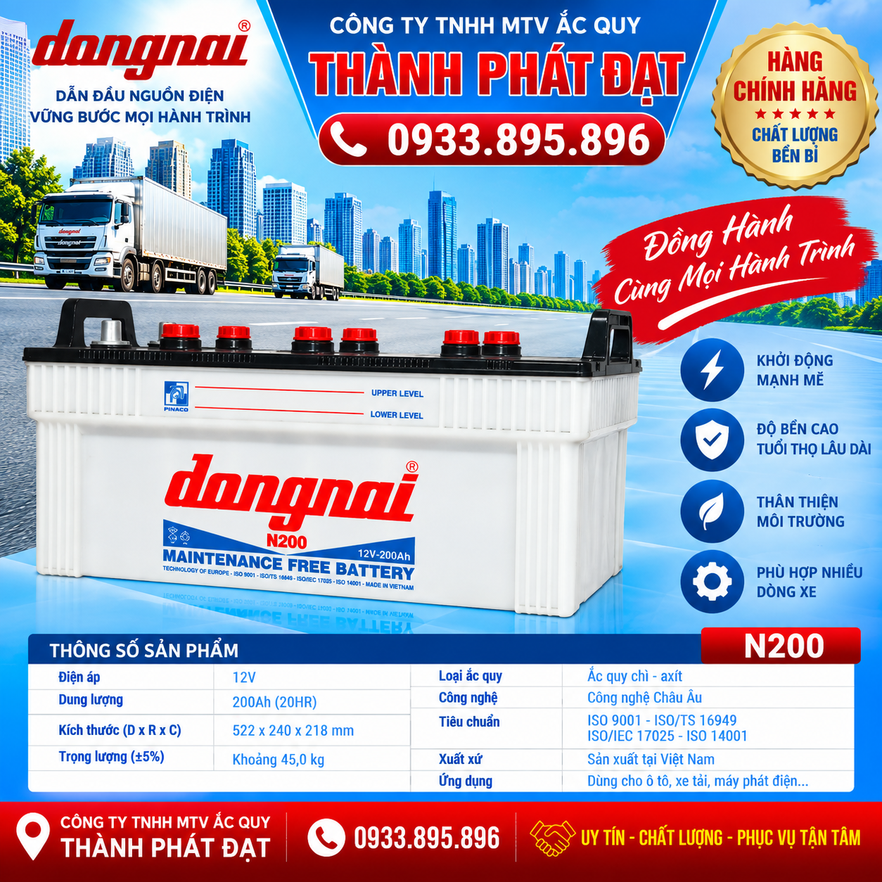 ắc quy đồng nai n200 200ah