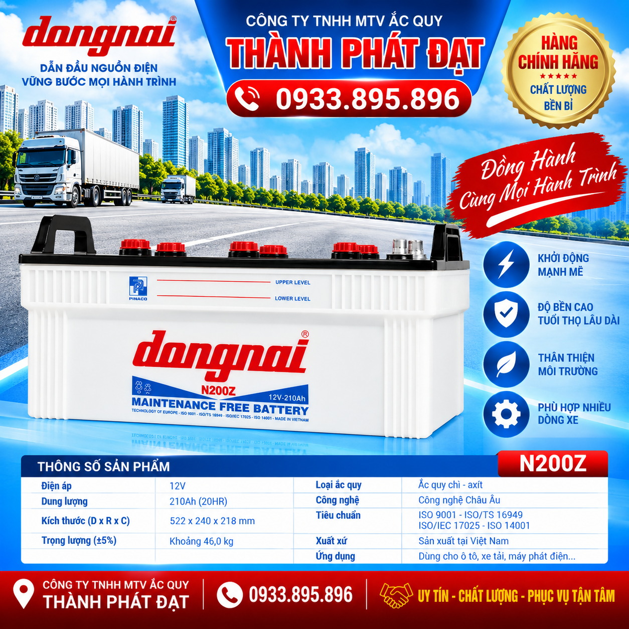 ắc quy đồng nai n200z 210ah