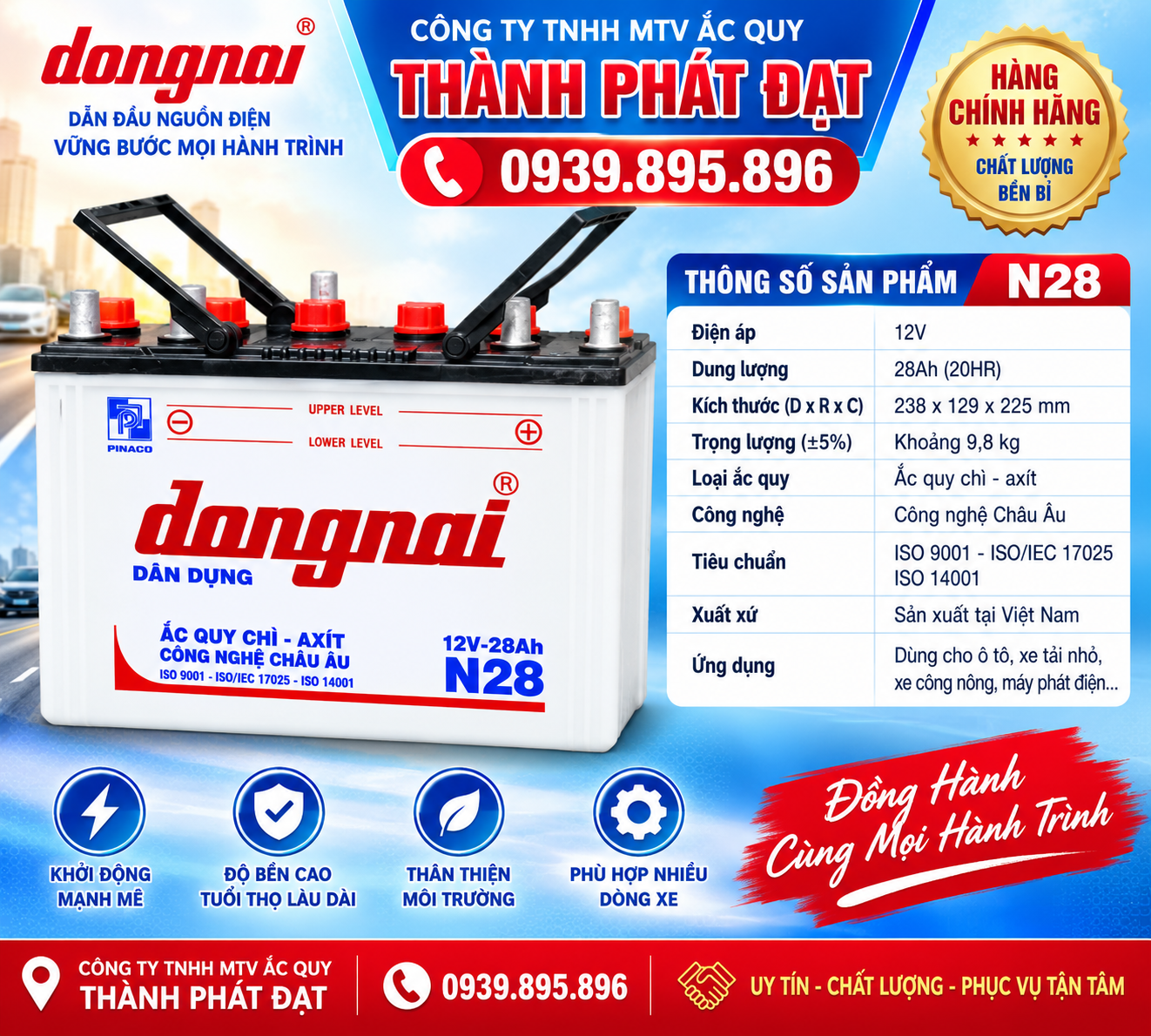 ắc quy đồng nai n28 28ah