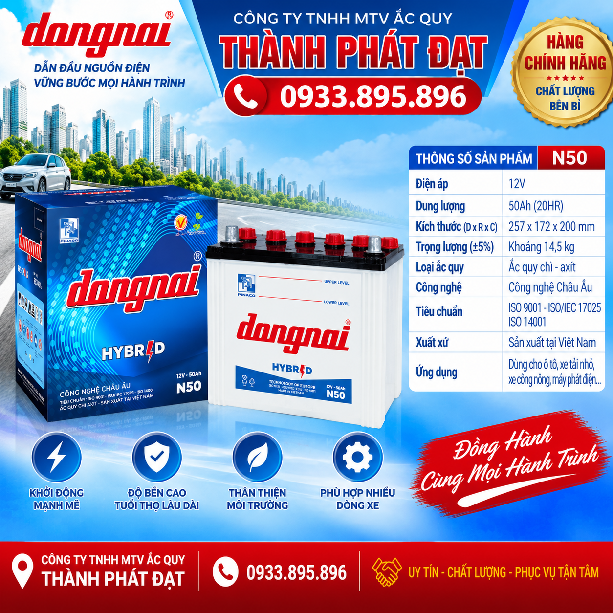 ắc quy đồng nai n50 50ah