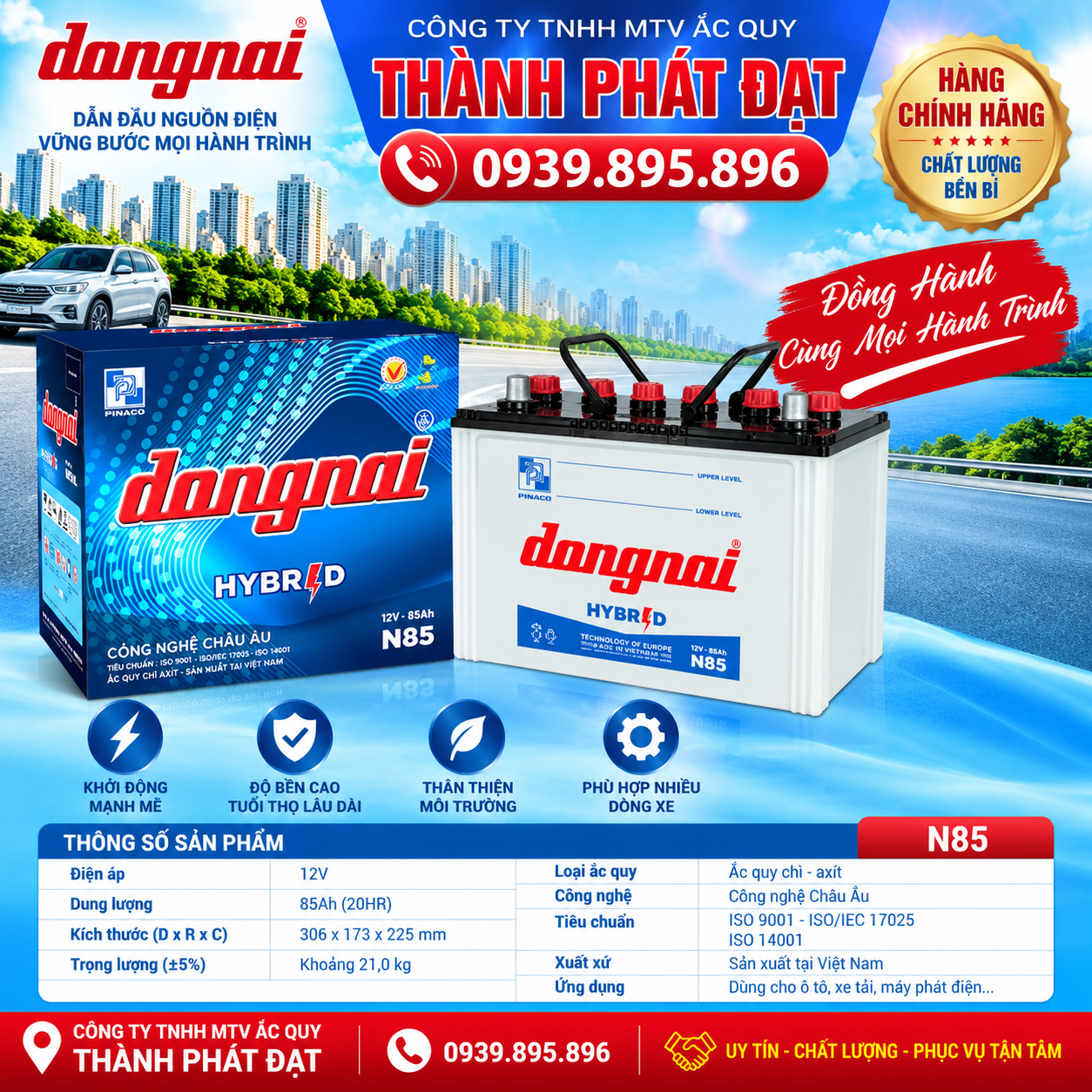 ắc quy đồng nai n85 85ah