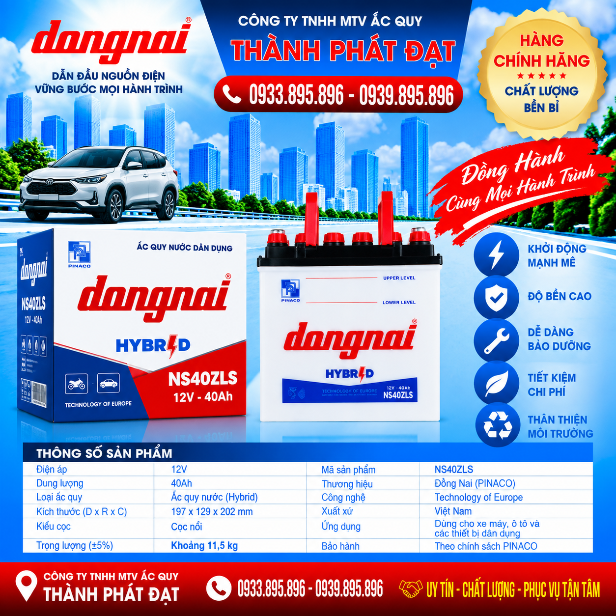 ắc quy đồng nai ns40zls 35ah