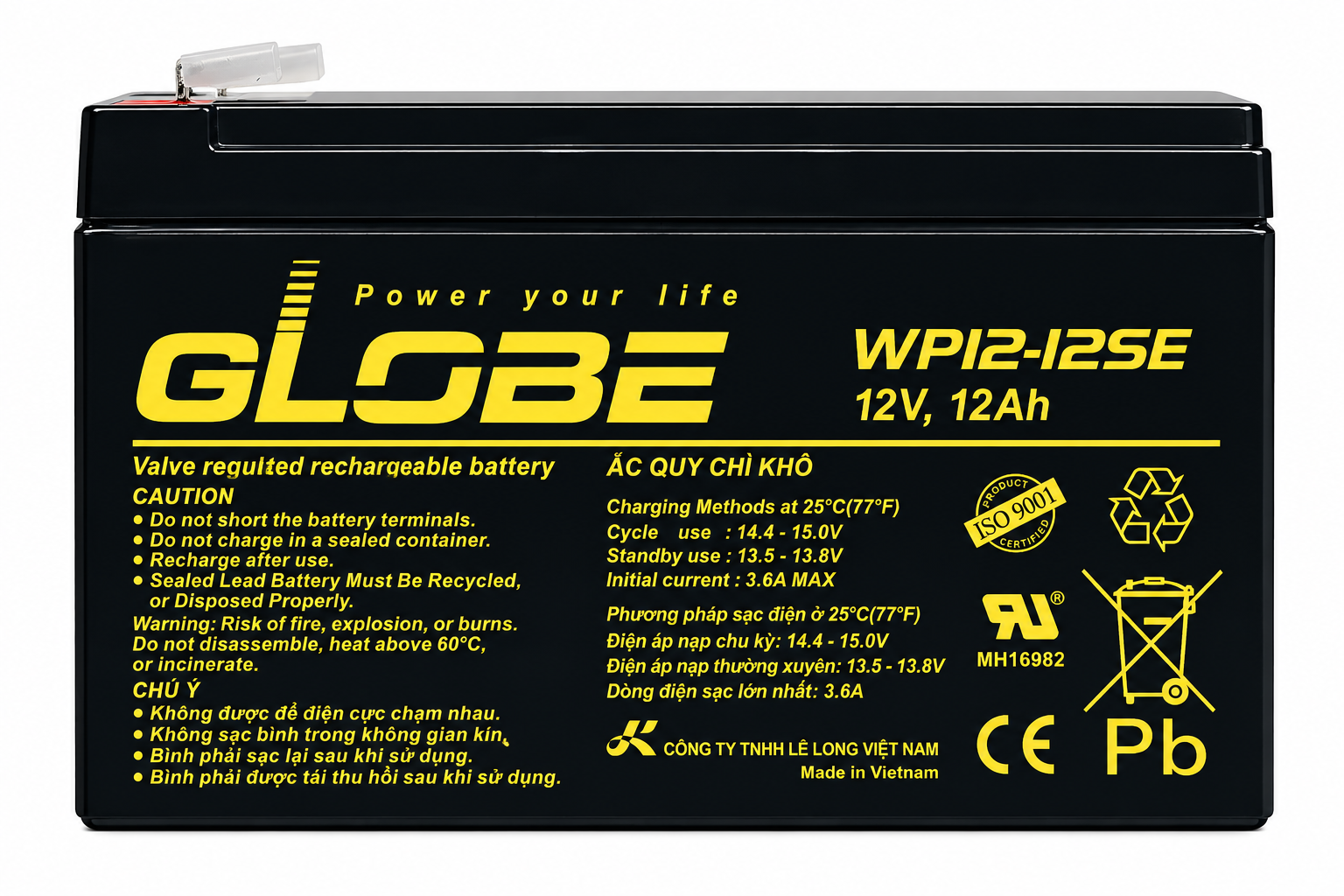 ắc quy globe wp12-12se 12ah