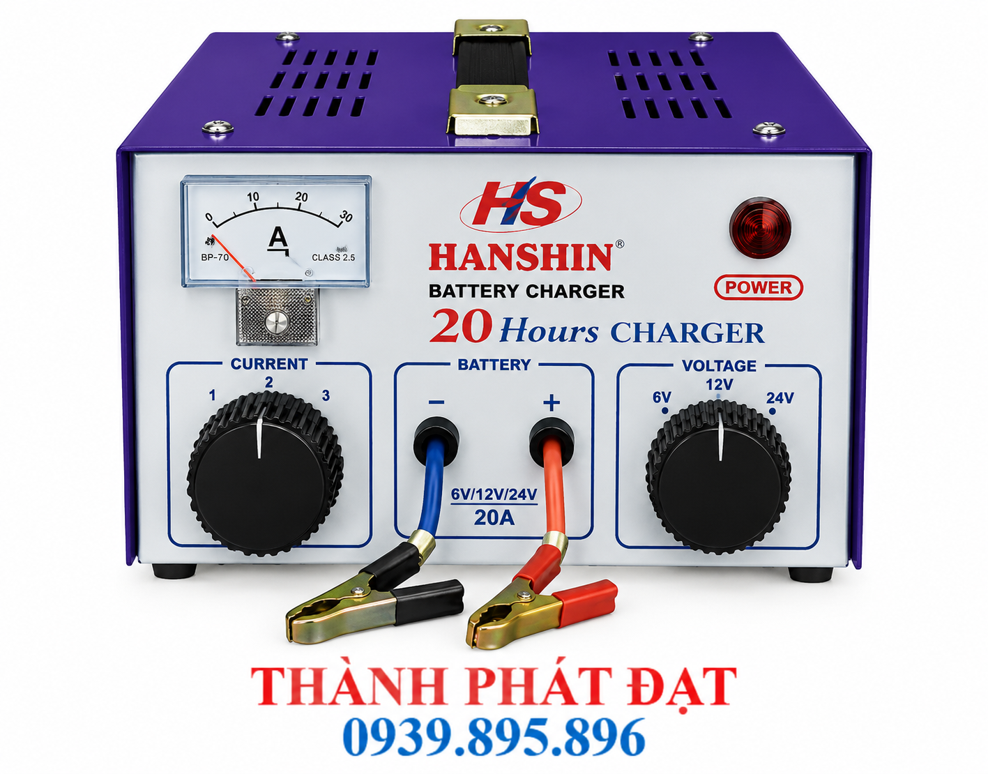 máy sạc ắc quy hanshin 20a lõi dây đồng