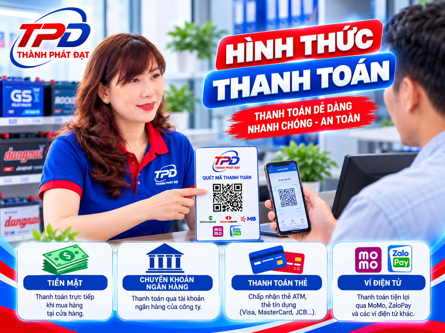 thay ắc quy ô tô tận nơi Dĩ An