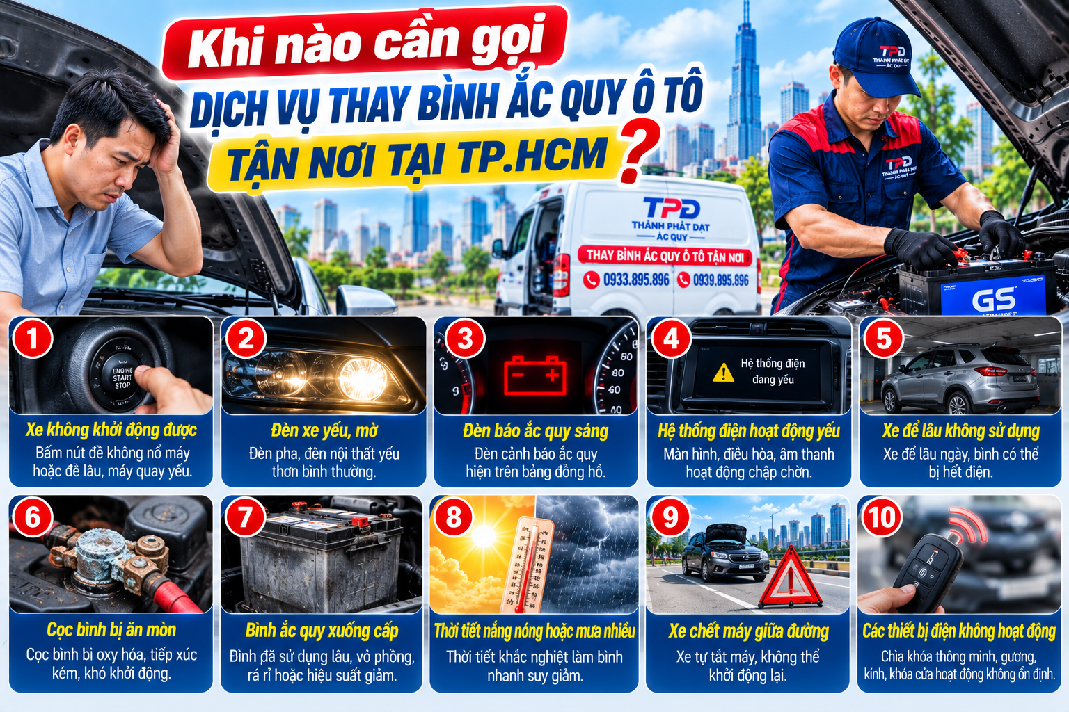 thay bình ắc quy ô tô tận nơi tại TP.HCM