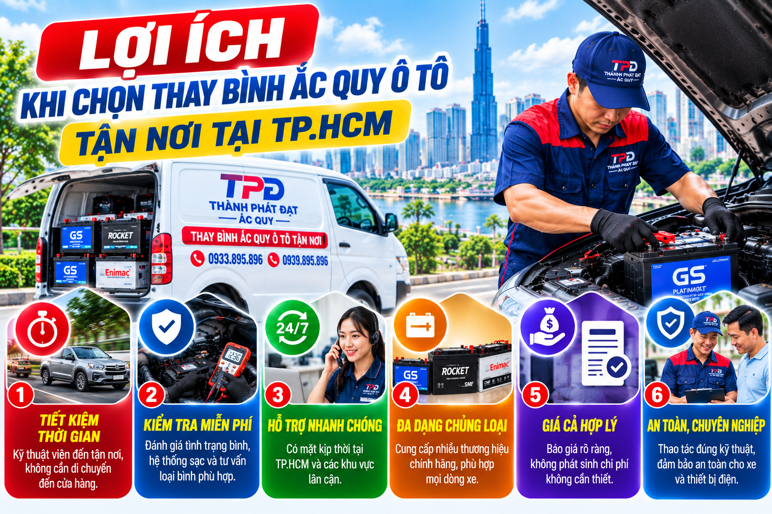 thay bình ắc quy ô tô tận nơi tại TP.HCM