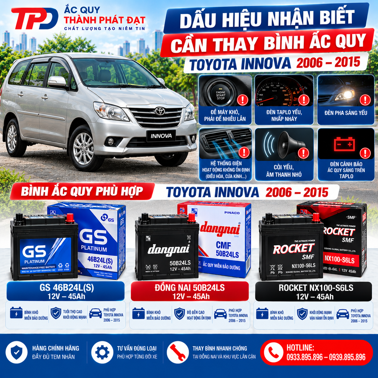thay bình ắc quy Toyota Innova 2006–2015